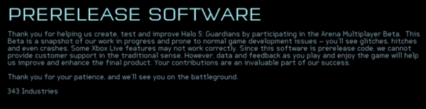 H5G Prerelease Software Message
