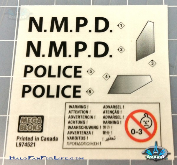 MB Police Cruiser sticker sheet